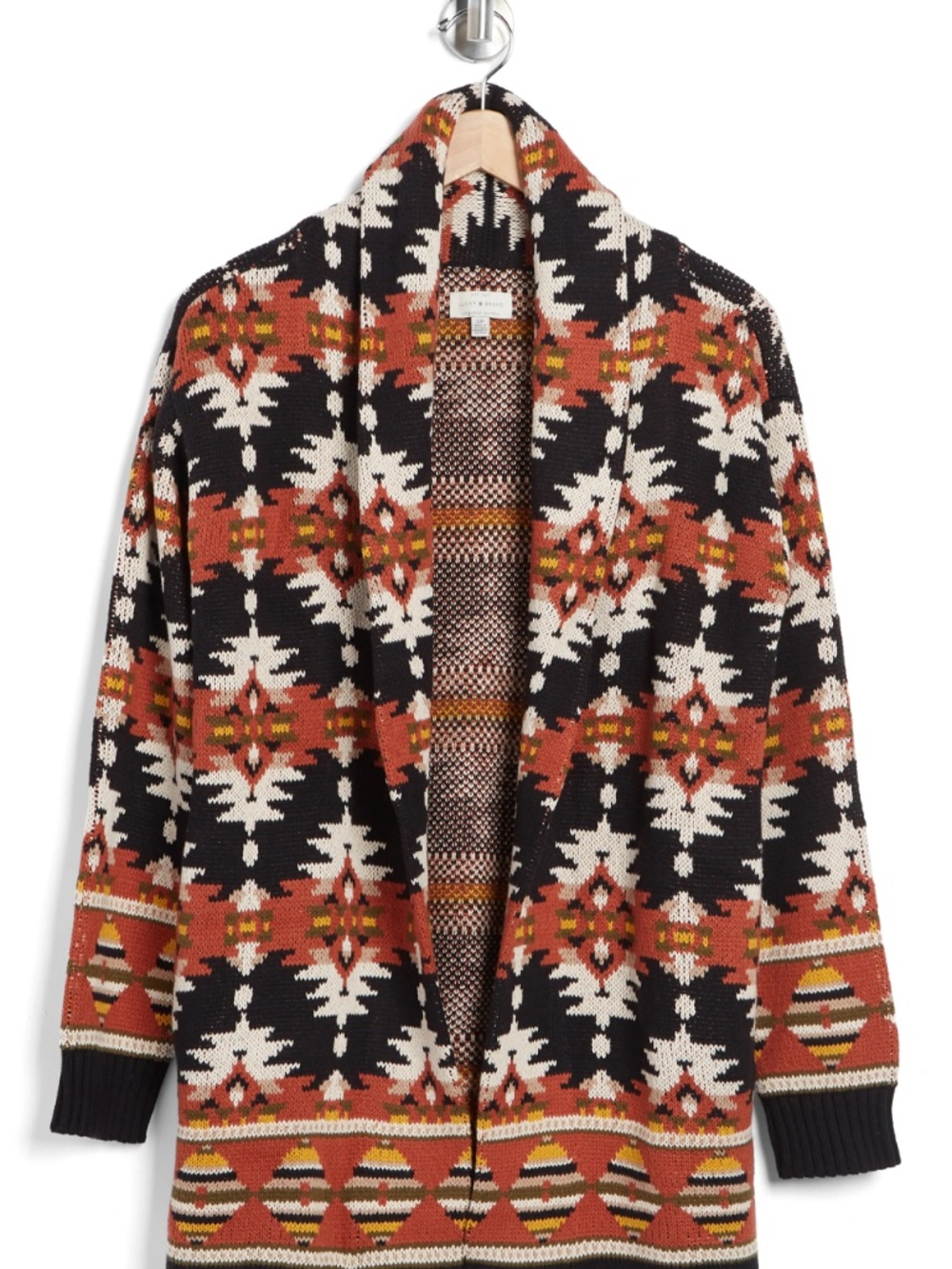 Lucky Brand Women's Aztec Open Front Cardigan SMALL